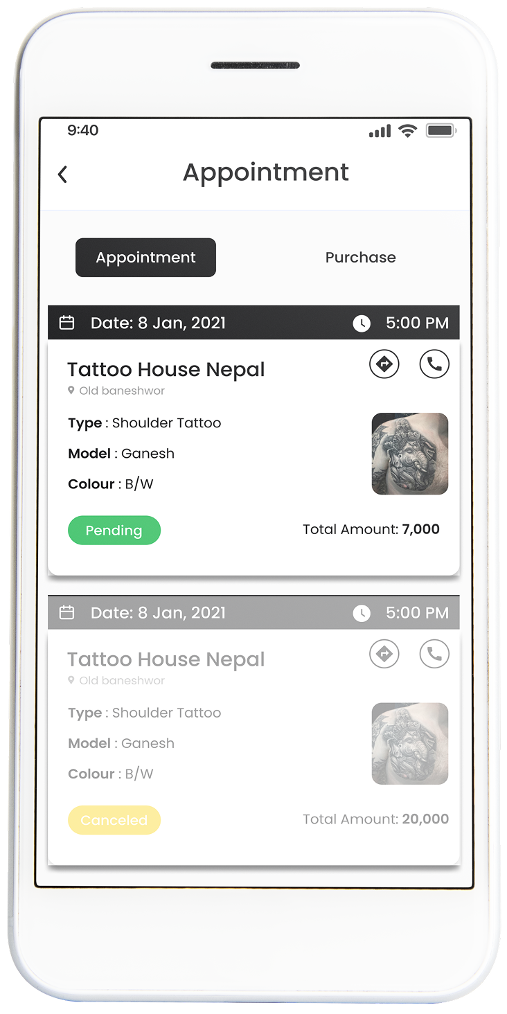 Inksvilla order screen